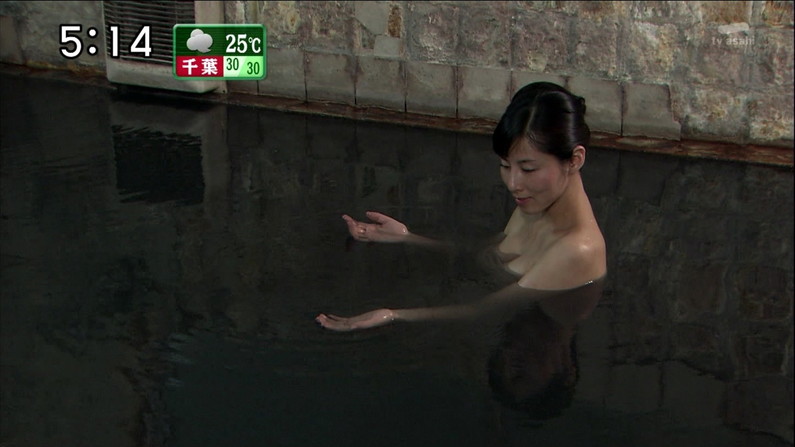 【温泉キャプ画像】ポロリの期待値高まる巨乳タレントの温泉レポｗｗ 05
